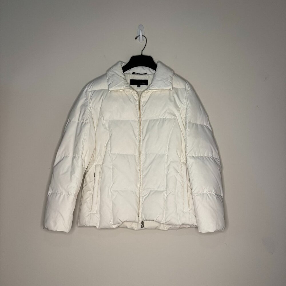 NWOT Utex Off-White Hoodless Puffer Coat Petite XS